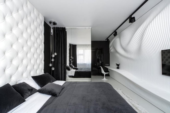 zwart-witte slaapkamerdecoratie