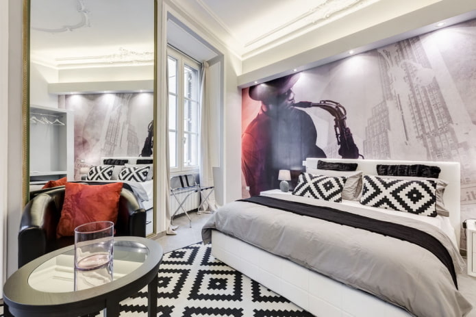 zwart-witte slaapkamerdecoratie