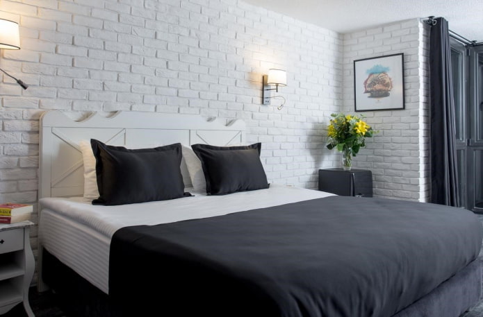 zwart-witte slaapkamerdecoratie