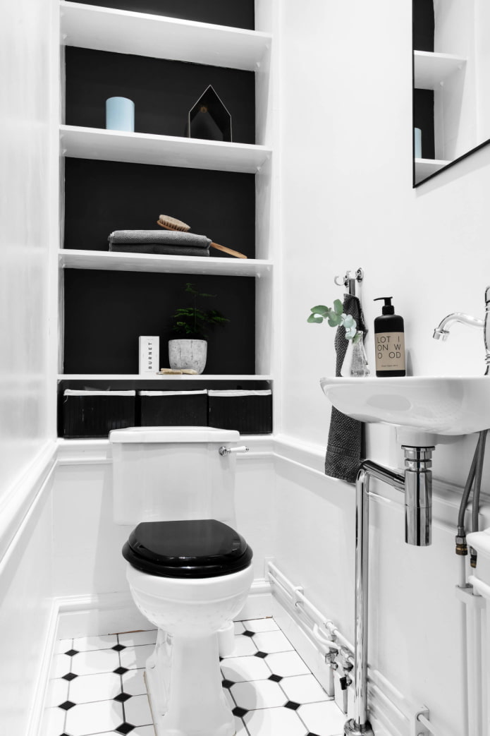 Zwart-wit toilet