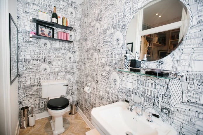 Zwart-wit toilet