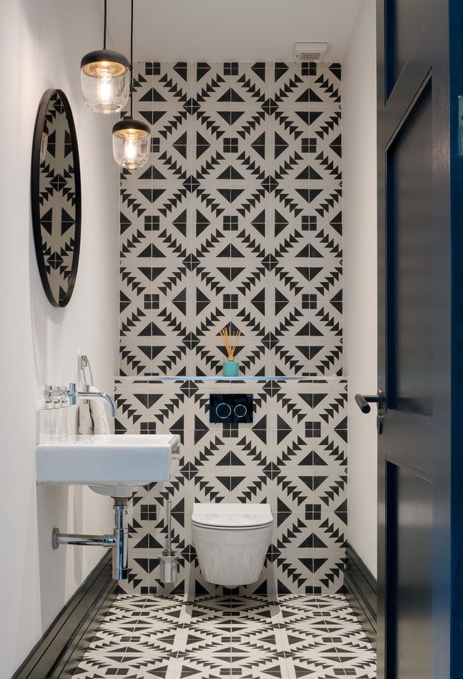 Zwart-wit toilet
