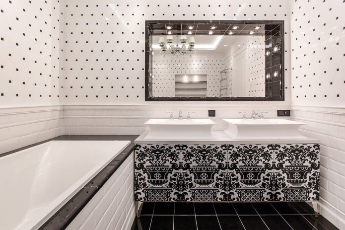 zwart-witte badkamer