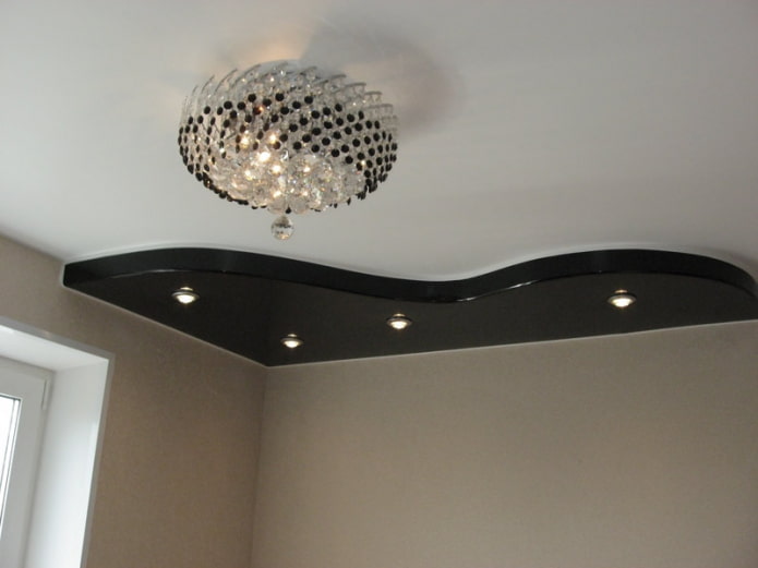 plafond met zwarte hoeken