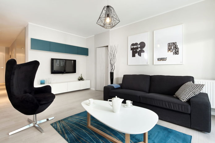 bank in een Scandinavisch interieur