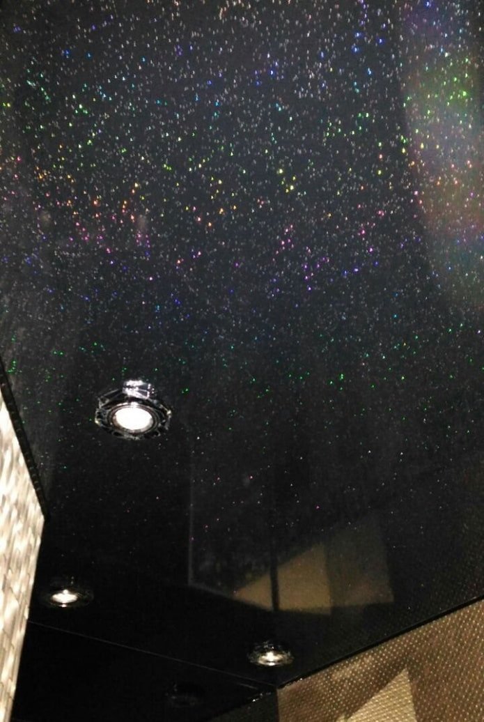 zwarte stretchstof met glitter