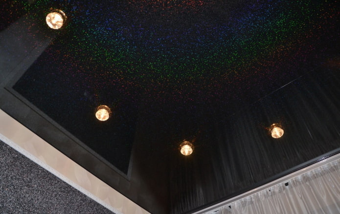 zwarte stretchstof met glitter
