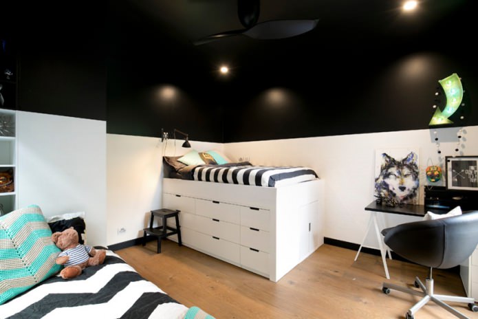 zwart-witte kinderkamer