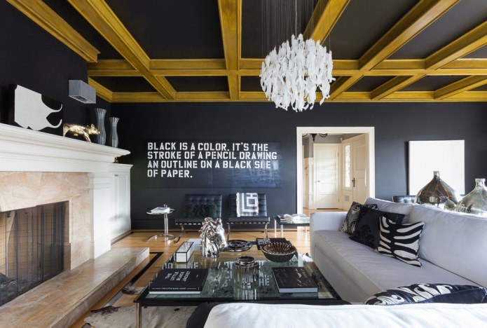 zwart en geel plafond