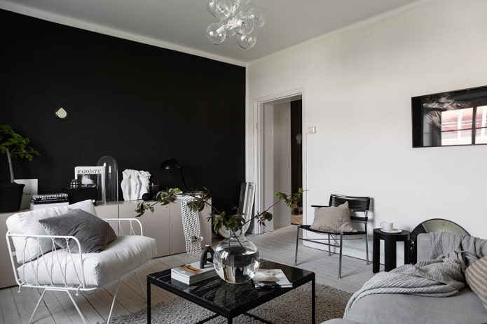 accentmuur in de woonkamer