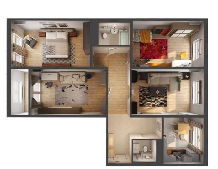 Indeling 4-kamerappartement