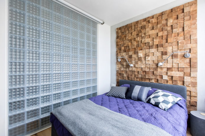 glasblokkenwand in de slaapkamer
