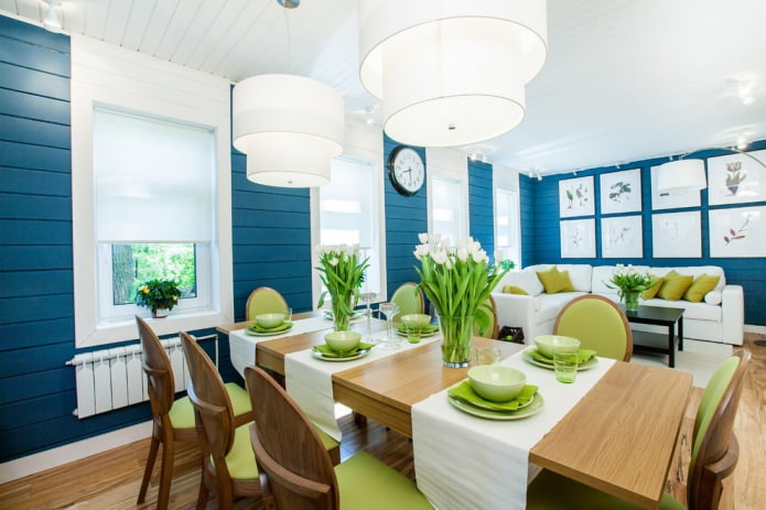 interieur van de keuken-eetkamer