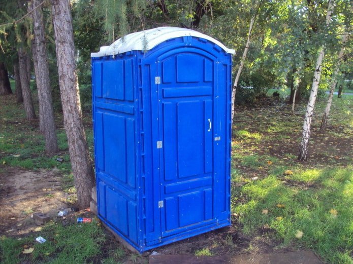 blauw biotoilet