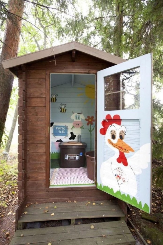 tekeningen in het landelijke toilet