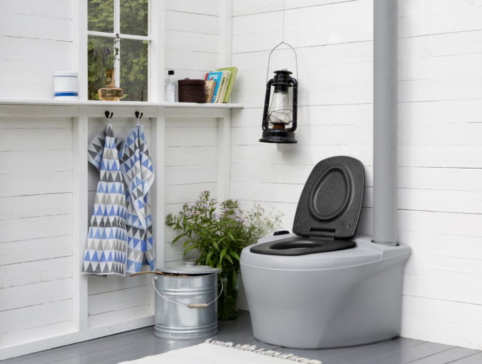 gezellig landelijk toilet binnenin