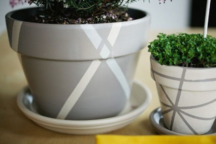 pot met geometrische print