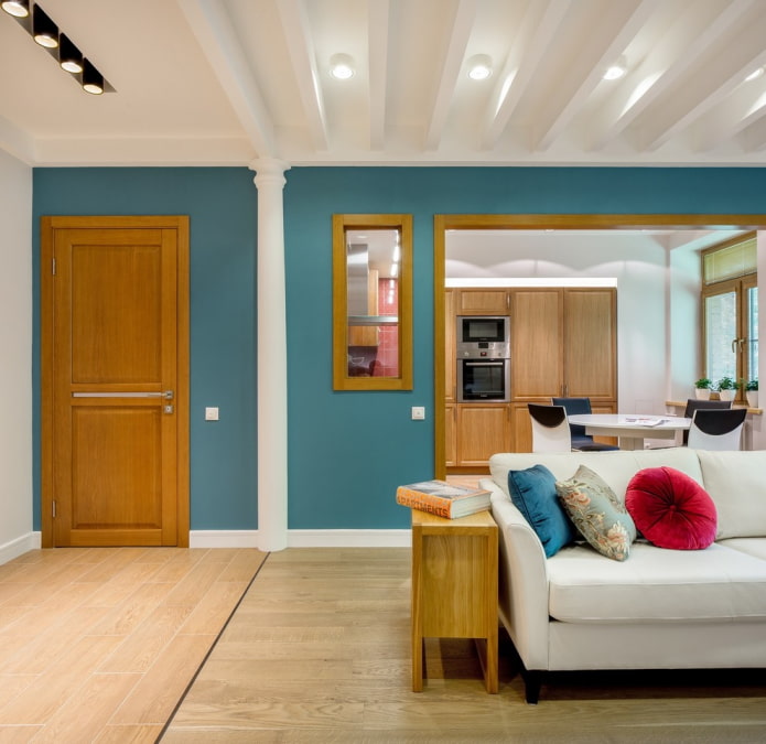 Halve zuil in de woonkamer