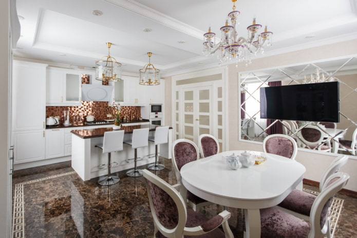 keukenmuurdecoratie in een klassieke stijl