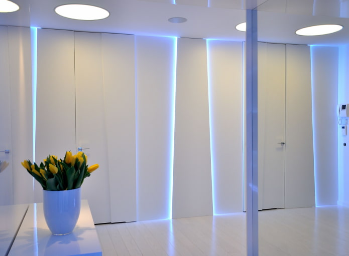 verlichting op de muren in het interieur
