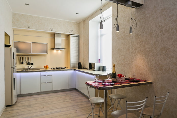moderne keuken met gipsdecoratie