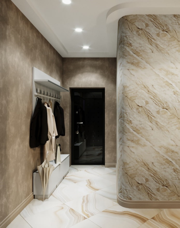 marmeren pleisterwerk in het interieur van de gang