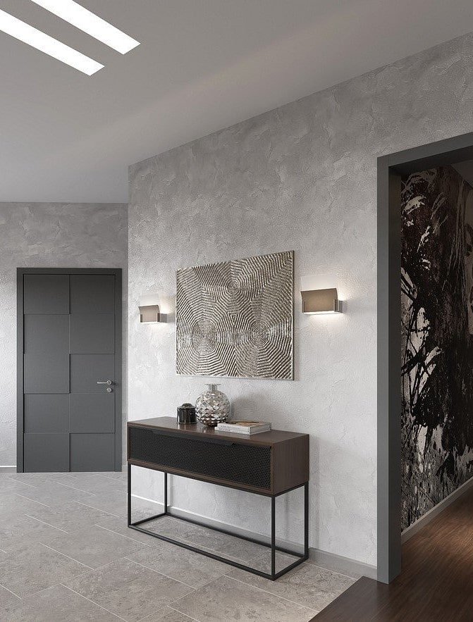 betonpleister in het interieur van de gang