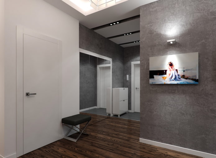 betonpleister in het interieur van de gang