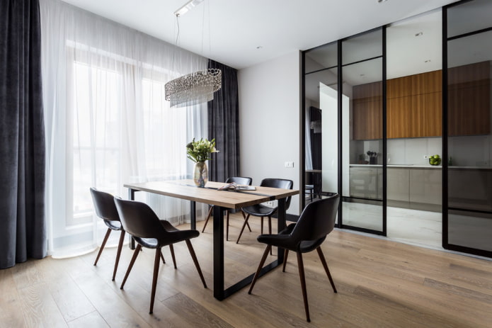 glazen wand in het interieur