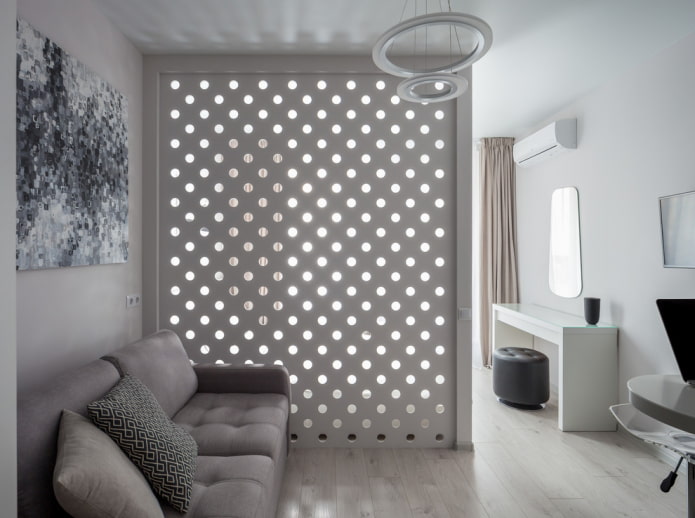 kunststof scheidingswand in het interieur