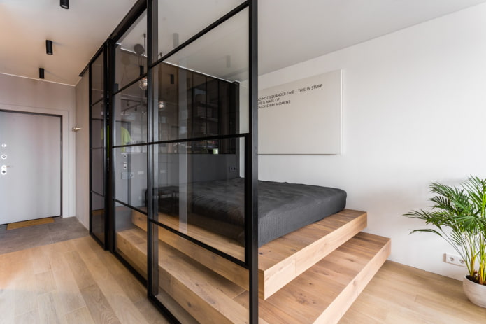 scheidingswand in het interieur in een moderne stijl