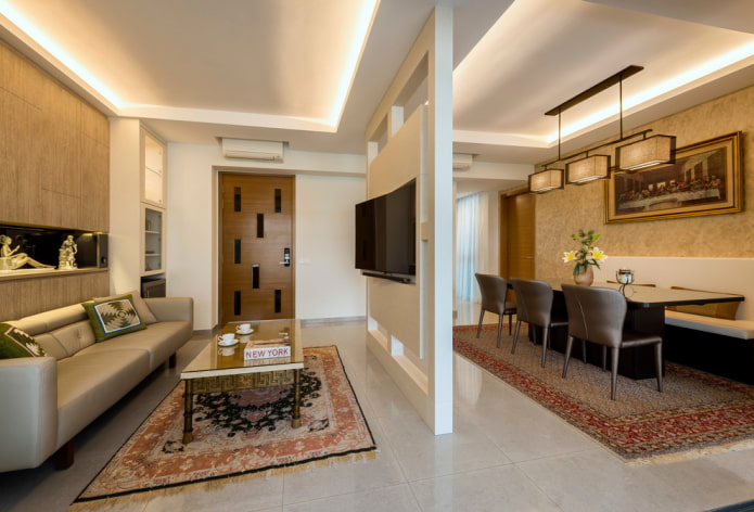 gipswand in het interieur