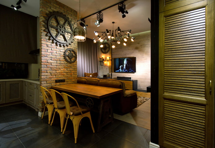 bakstenen scheidingswand in het interieur