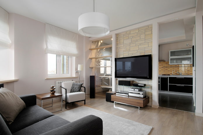 gipswand in het interieur