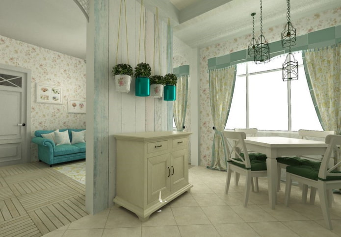 scheidingswand in het interieur in Proven?aalse stijl