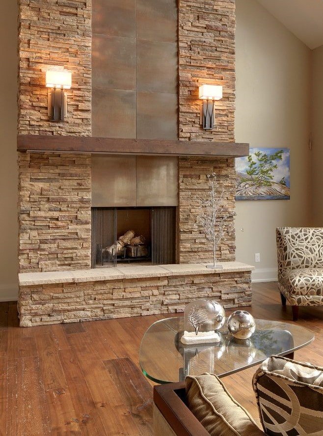 beige decoratieve steenafwerking