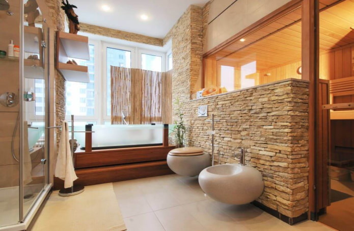 decoratief stenen toilet in het interieur