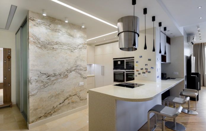 decoratieve steenafwerking onder marmer