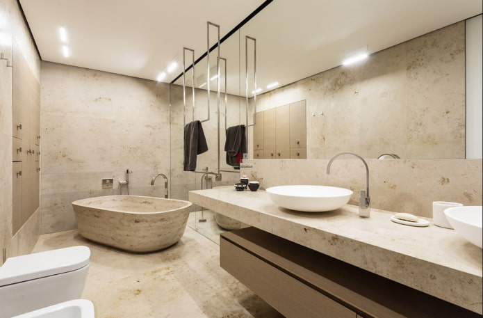 decoratief stenen bad in het interieur