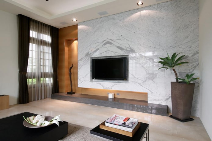decoratieve steenafwerking onder marmer