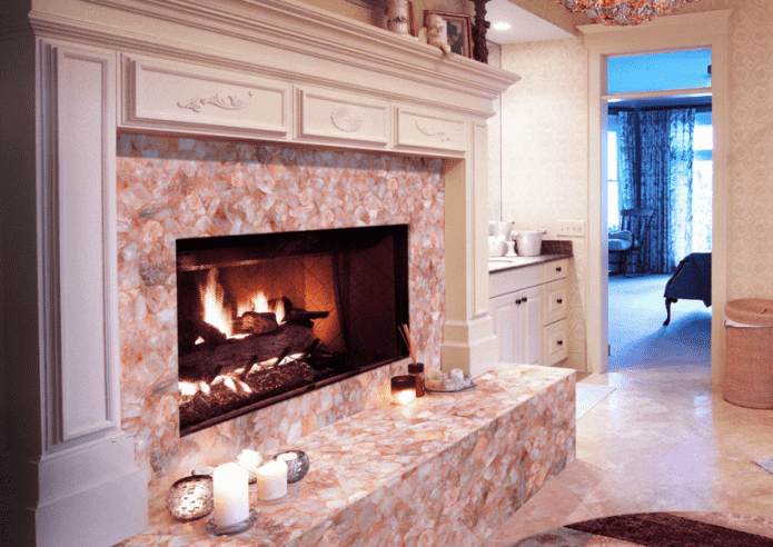 roze decoratieve steenafwerking