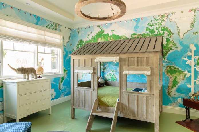 houten huis in de kinderkamer