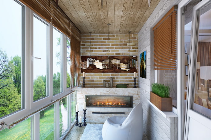 houten plafond op de loggia