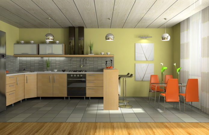 houten mdf-panelen in de keuken