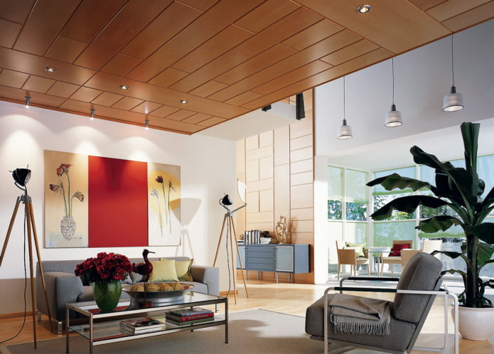 houten mdf-panelen in de woonkamer