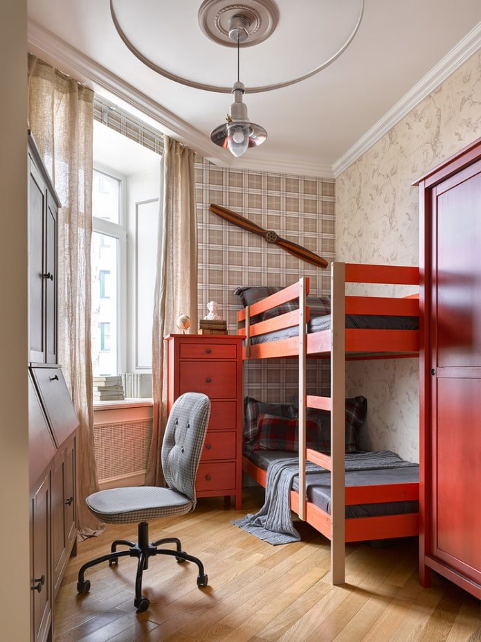 zonering van een kinderkamer voor twee jongens