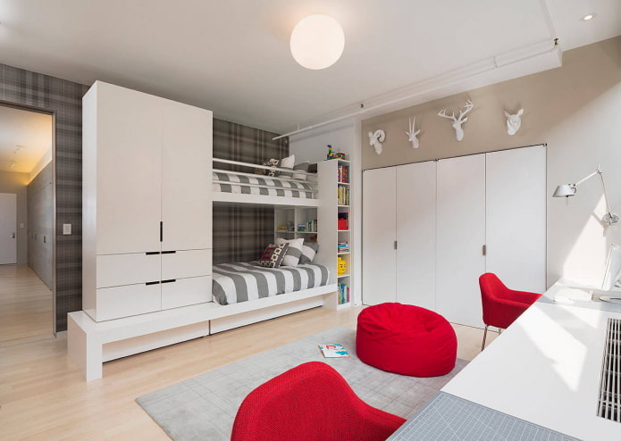 een kinderkamer voor twee jongens afwerken