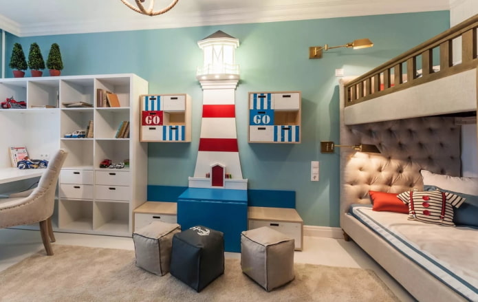 ontwerp van een kinderkamer voor twee jongens