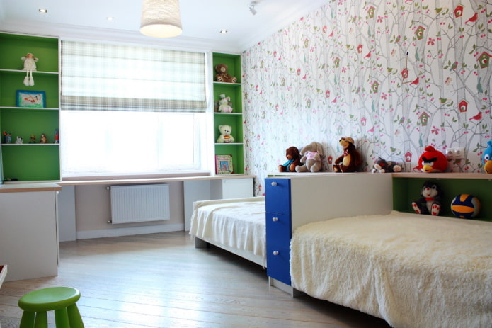 zonering van een kinderkamer voor twee jongens