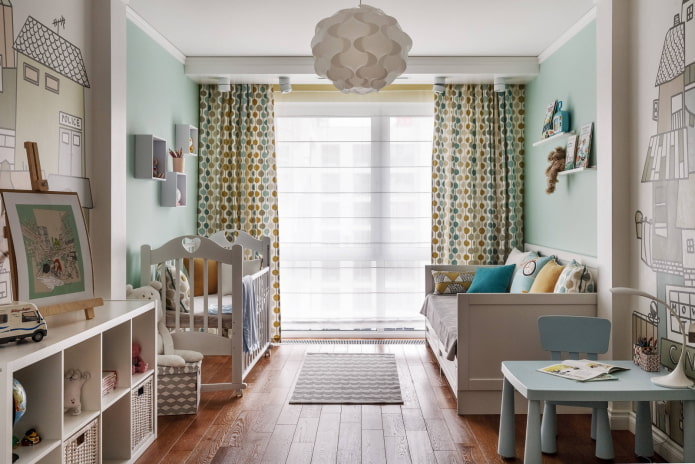 Kamer voor een baby en een kleuter